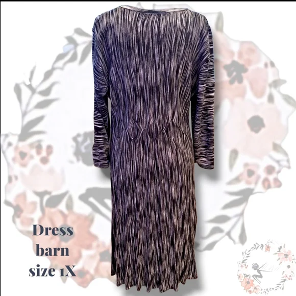 Dressbarn Black and White Women's Knit Sweater Dress 1X - Picture 3 of 6